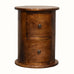 Bokel Home Side Tables Holt 2 Drawer Drum Side Table, Small - Chestnut