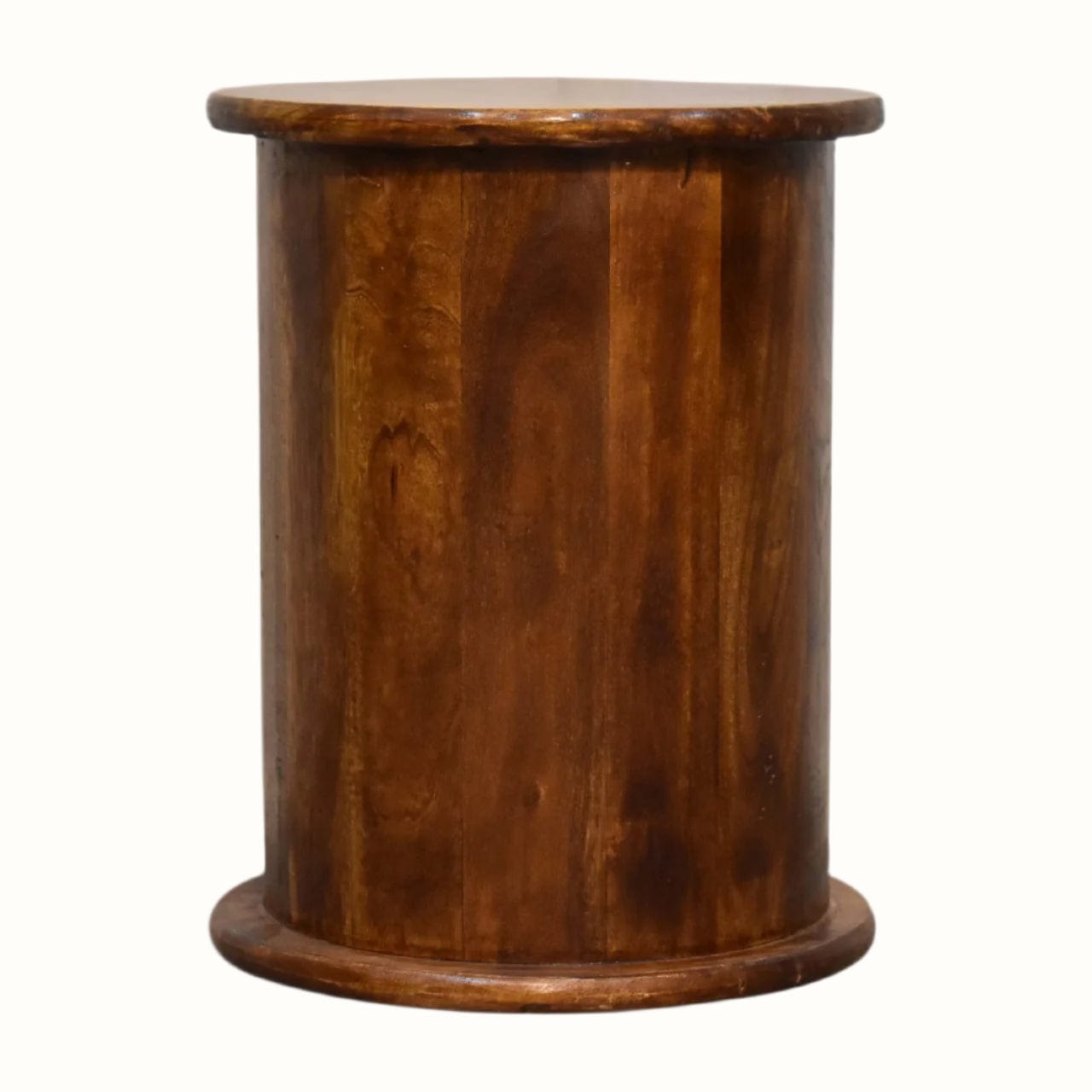 Bokel Home Side Tables Holt 2 Drawer Drum Side Table, Small - Chestnut