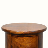 Bokel Home Side Tables Holt 2 Drawer Drum Side Table, Small - Chestnut