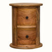 Bokel Home Side Tables Holt 2 Drawer Drum Side Table, Small - Natural