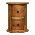Bokel Home Side Tables Holt 2 Drawer Drum Side Table, Small - Natural