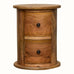 Bokel Home Side Tables Holt 2 Drawer Drum Side Table, Small - Natural