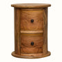 Bokel Home Side Tables Holt 2 Drawer Drum Side Table, Small - Natural