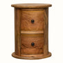 Bokel Home Side Tables Holt 2 Drawer Drum Side Table, Small - Natural