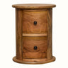 Bokel Home Side Tables Holt 2 Drawer Drum Side Table, Small - Natural