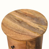 Bokel Home Side Tables Holt 2 Drawer Drum Side Table, Small - Natural