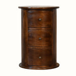 Bokel Home Side Tables Holt 3 Drawer Drum Side Table, Medium - Chestnut