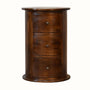 Bokel Home Side Tables Holt 3 Drawer Drum Side Table, Medium - Chestnut