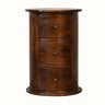 Bokel Home Side Tables Holt 3 Drawer Drum Side Table, Medium - Chestnut