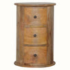 Bokel Home Side Tables Holt 3 Drawer Drum Side Table, Medium - Natural