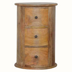 Bokel Home Side Tables Holt 3 Drawer Drum Side Table, Medium - Natural