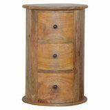 Bokel Home Side Tables Holt 3 Drawer Drum Side Table, Medium - Natural