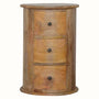 Bokel Home Side Tables Holt 3 Drawer Drum Side Table, Medium - Natural