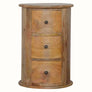 Bokel Home Side Tables Holt 3 Drawer Drum Side Table, Medium - Natural