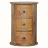 Bokel Home Side Tables Holt 3 Drawer Drum Side Table, Medium - Natural