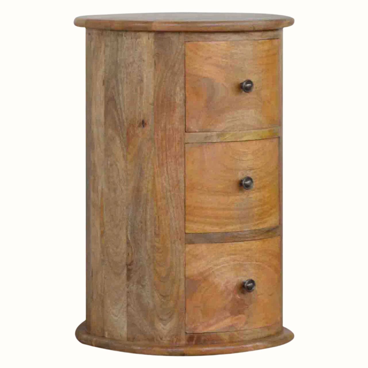 Bokel Home Side Tables Holt 3 Drawer Drum Side Table, Medium - Natural