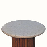 Bokel Home Side Tables Wilk Side Table - Natural/Terrazzo