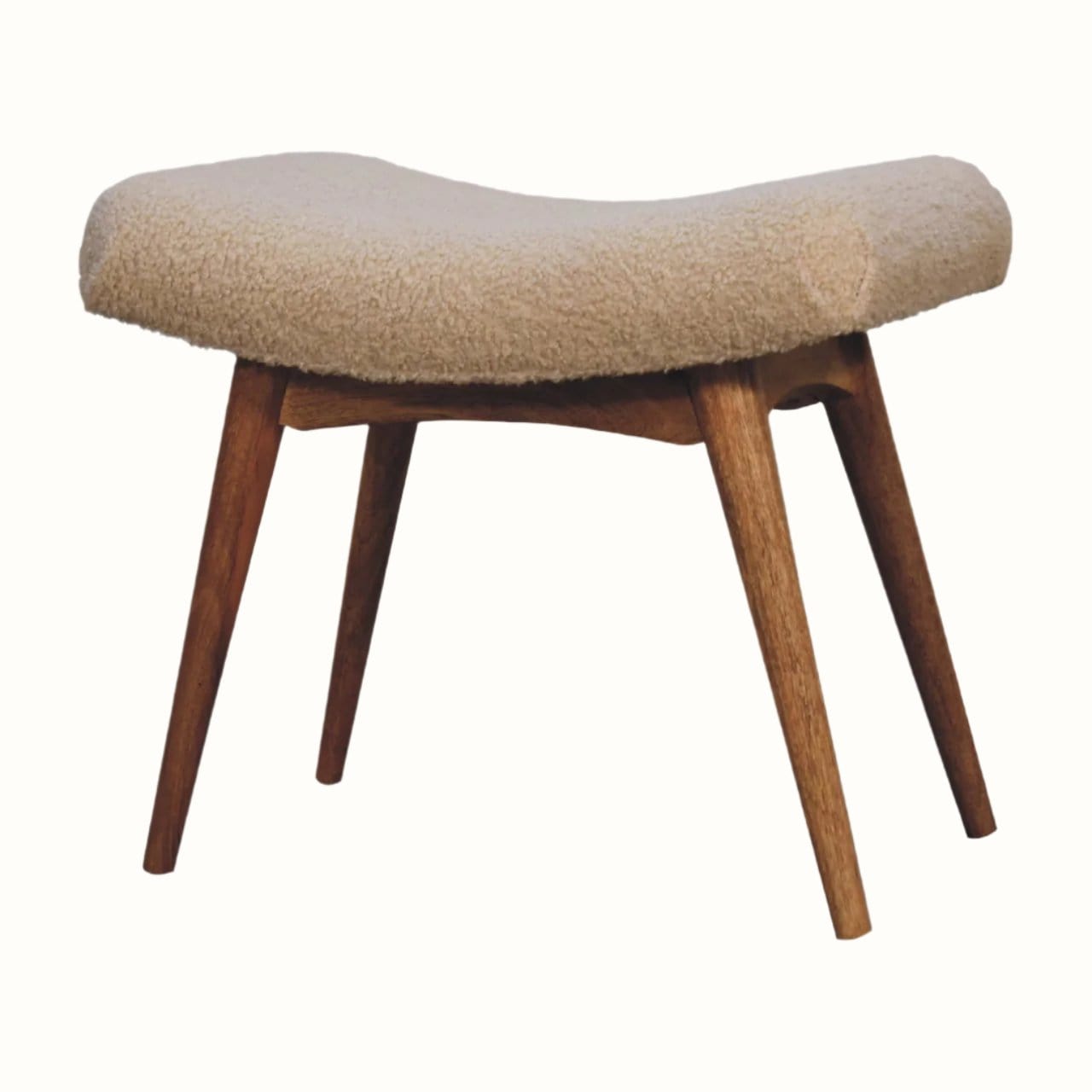 Bokel Home Stools Boren Cream Boucle Stool - Natural