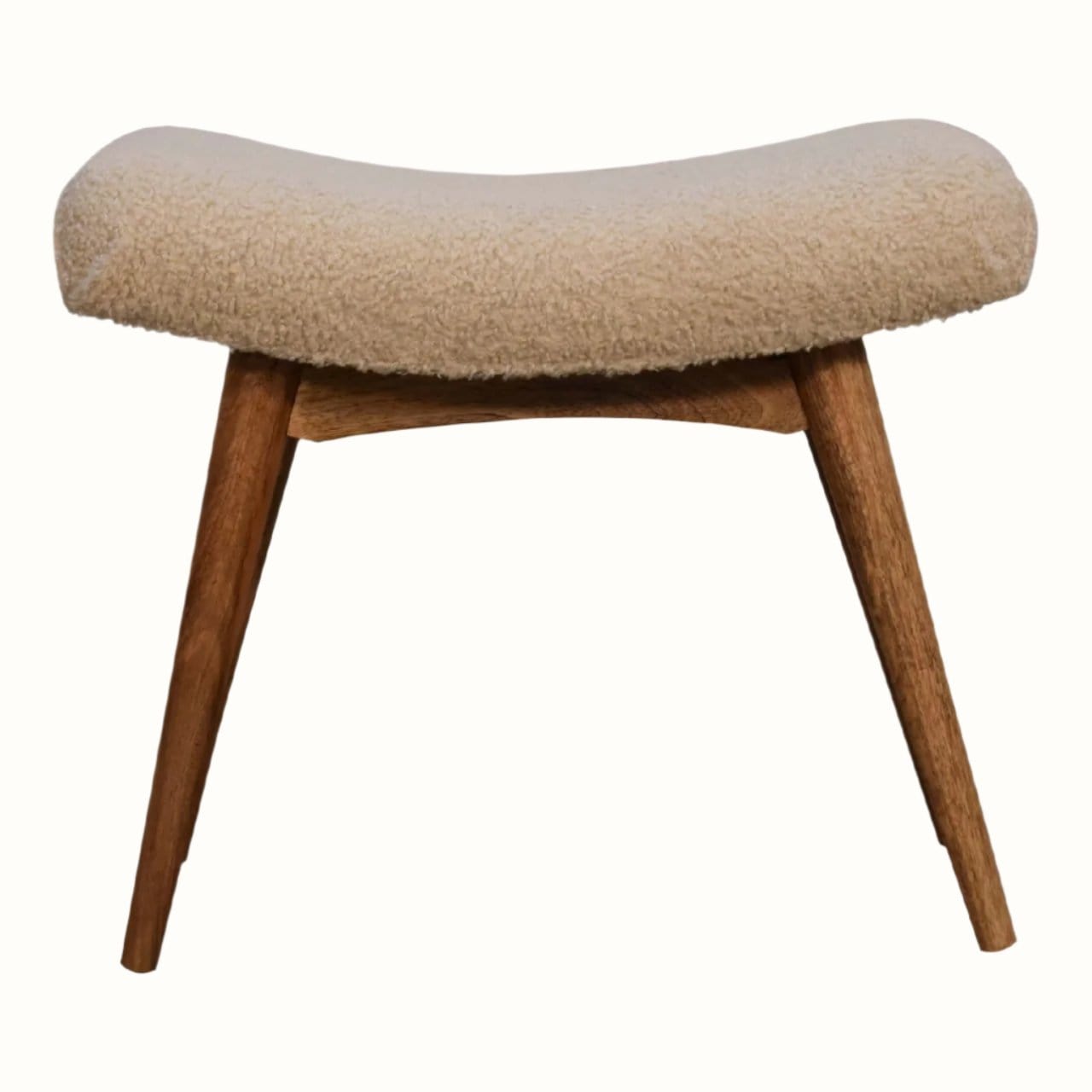 Bokel Home Stools Boren Cream Boucle Stool - Natural