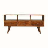 Bokel Home TV Stands Fogel Open Triple Drawer TV Stand - Chestnut