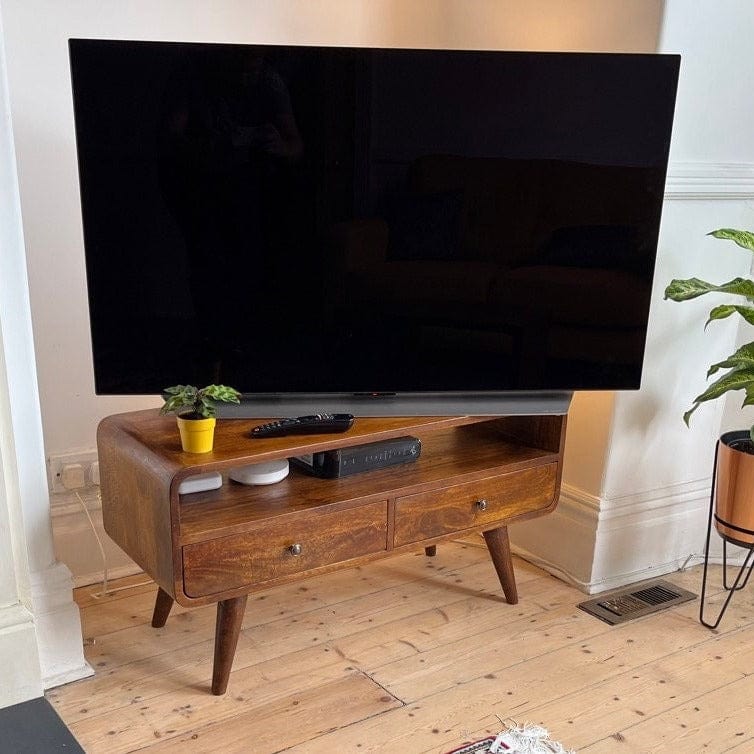 Bokel Home TV Stands Hamade Open TV Stand, Medium - Chestnut