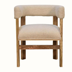 Boren Cream Boucle Accent Chair Accent Chairs Bokel Home