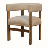 Boren Cream Boucle Accent Chair Accent Chairs - Bokel Home