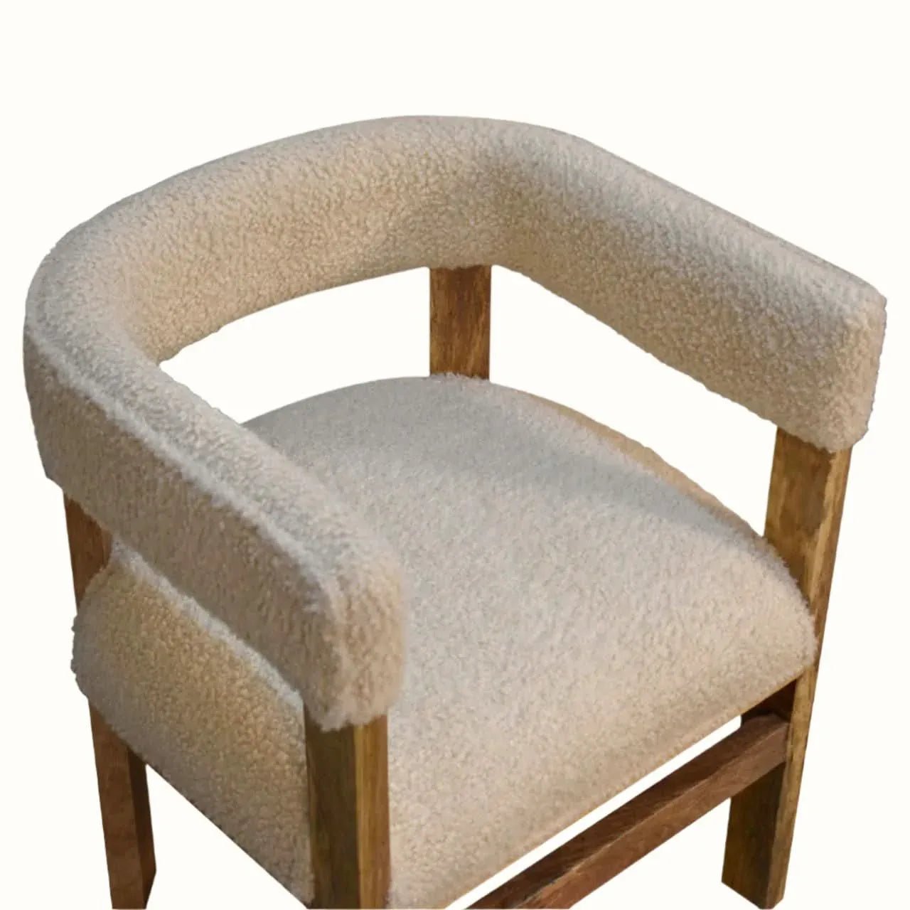 Boren Cream Boucle Accent Chair Accent Chairs - Bokel Home