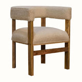 Boren Cream Boucle Accent Chair Accent Chairs - Bokel Home