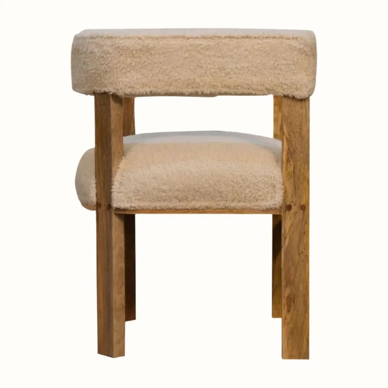 Boren Cream Boucle Accent Chair Accent Chairs - Bokel Home