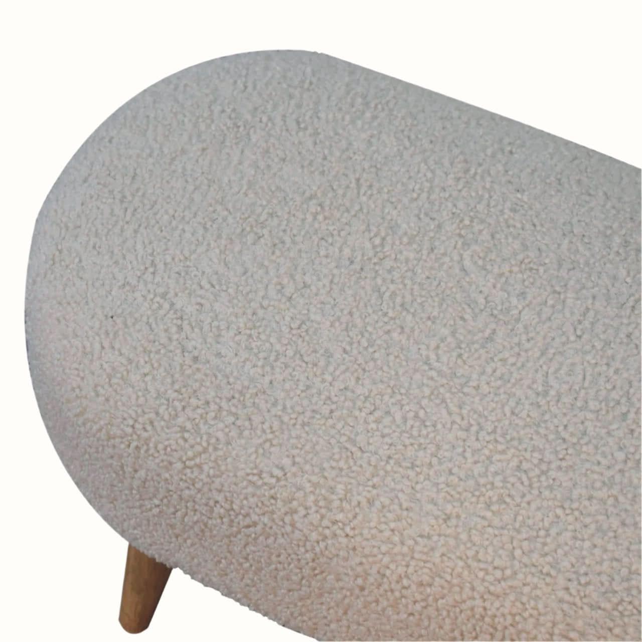Boren Cream Boucle Bench Bench - Bokel Home