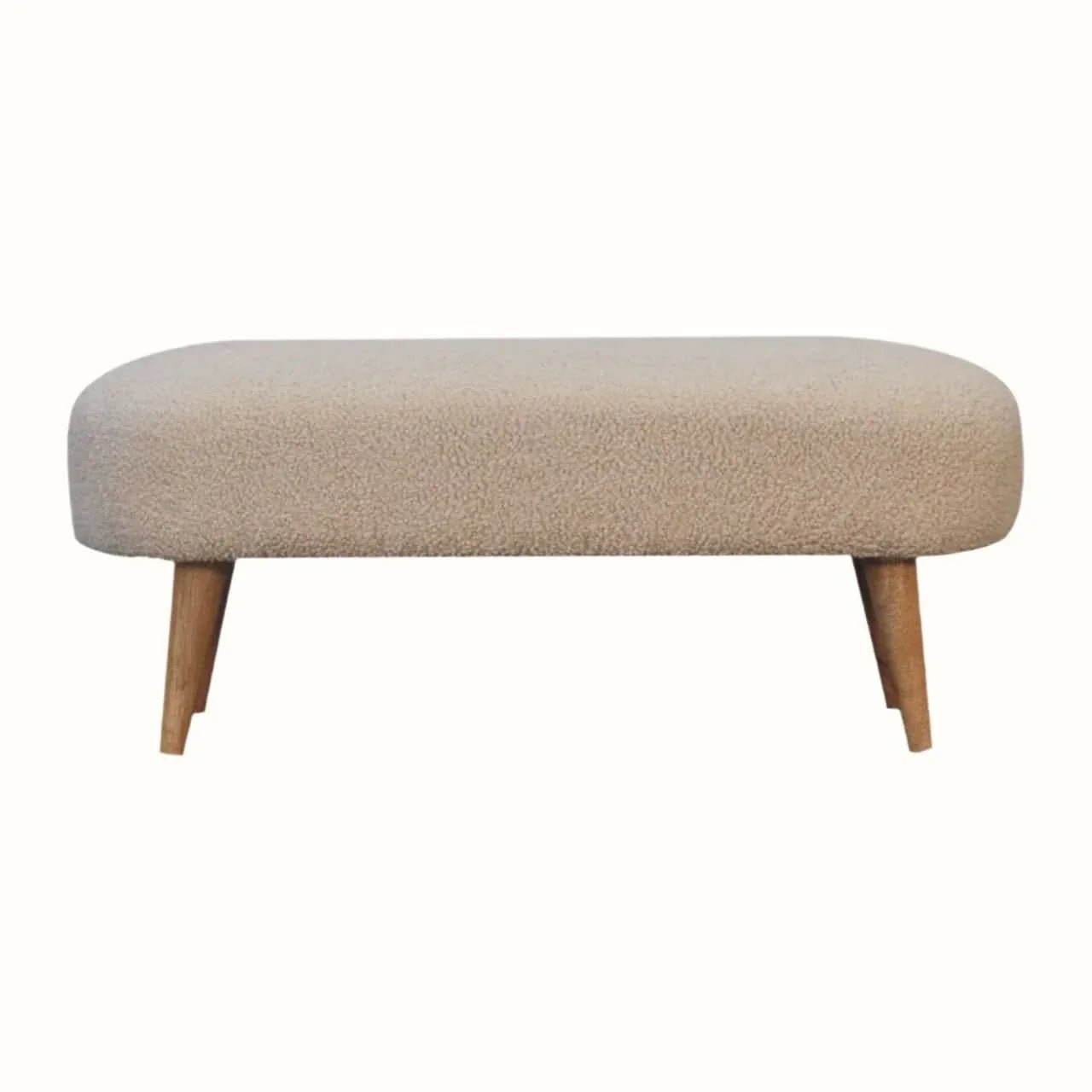 Boren Cream Boucle Bench Bench - Bokel Home