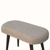 Boren Cream Boucle Bench - Honey Caramel Bench - Bokel Home