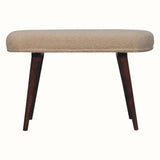 Boren Cream Boucle Bench - Honey Caramel Bench - Bokel Home