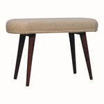 Boren Cream Boucle Bench - Honey Caramel Bench - Bokel Home