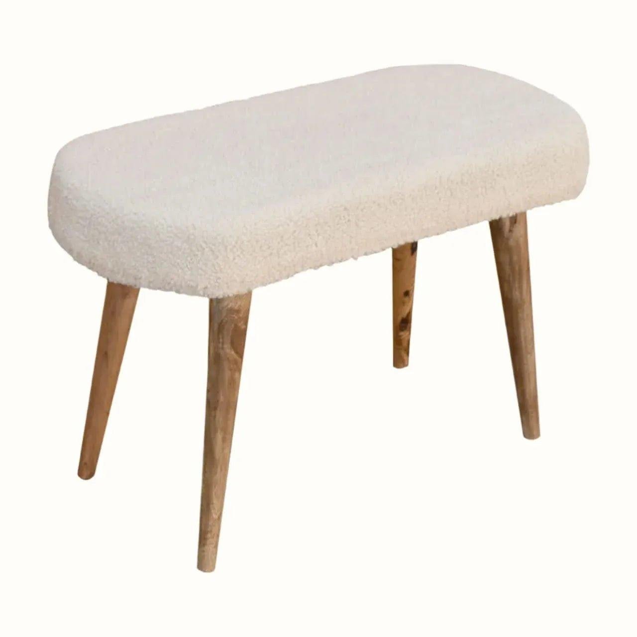 Boren Cream Boucle Bench - Natural Bench - Bokel Home