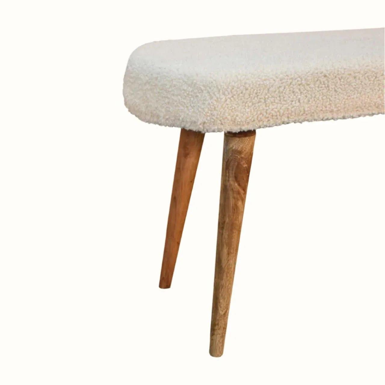 Boren Cream Boucle Bench - Natural Bench - Bokel Home