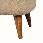 Boren Cream Boucle Footstool Footstools - Bokel Home