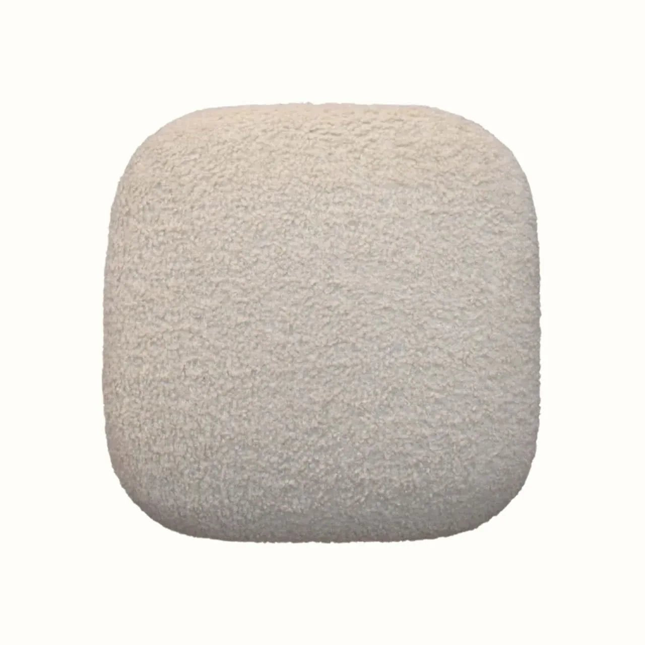 Boren Cream Boucle Footstool Footstools - Bokel Home