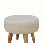 Boren Cream Boucle Mini Footstool Footstools - Bokel Home