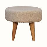 Boren Cream Boucle Mini Footstool Footstools - Bokel Home