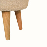 Boren Cream Boucle Mini Footstool Footstools - Bokel Home