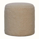 Boren Cream Boucle Pouffe Pouffe - Bokel Home