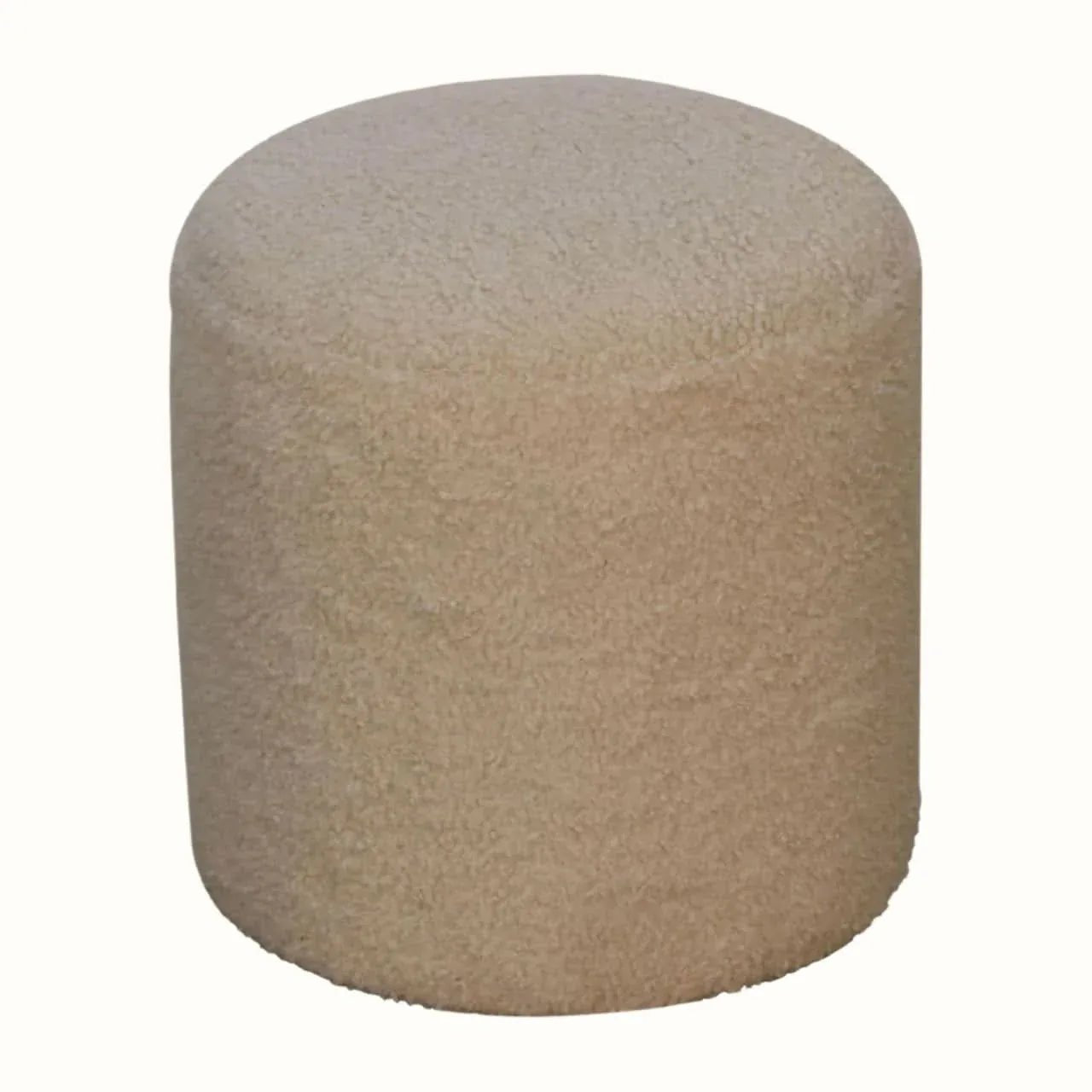 Boren Cream Boucle Pouffe Pouffe - Bokel Home