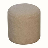 Boren Cream Boucle Pouffe Pouffe - Bokel Home