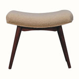 Boren Cream Boucle Stool - Honey Caramel Bench - Bokel Home