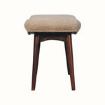 Boren Cream Boucle Stool - Honey Caramel Bench - Bokel Home