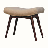 Boren Cream Boucle Stool - Honey Caramel Bench - Bokel Home