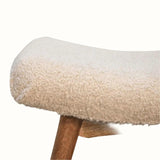Boren Cream Boucle Stool - Natural Stools - Bokel Home
