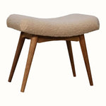 Boren Cream Boucle Stool - Natural Stools - Bokel Home